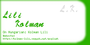 lili kolman business card